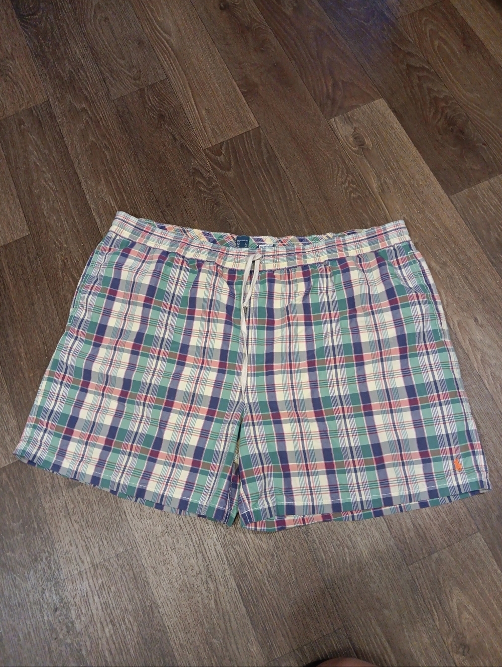 Vintage 90s Polo by Ralph Lauren Multicolor Plaid Swim Shorts Sz 3XB